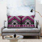 Personalised Aotearoa Niho Taniwha Motif Pillow Cover Pink Style - Aussie Hoodie