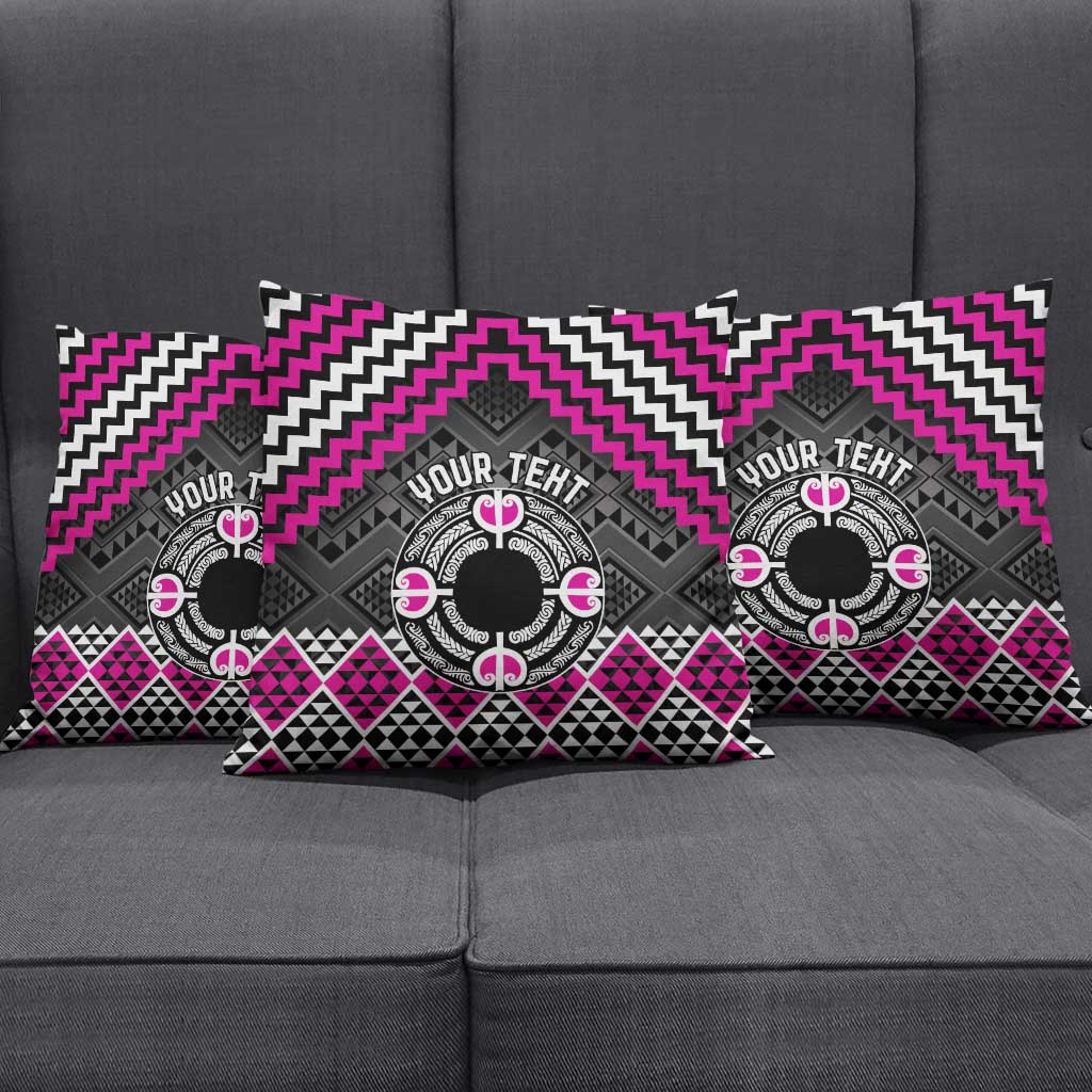 Personalised Aotearoa Niho Taniwha Motif Pillow Cover Pink Style - Aussie Hoodie