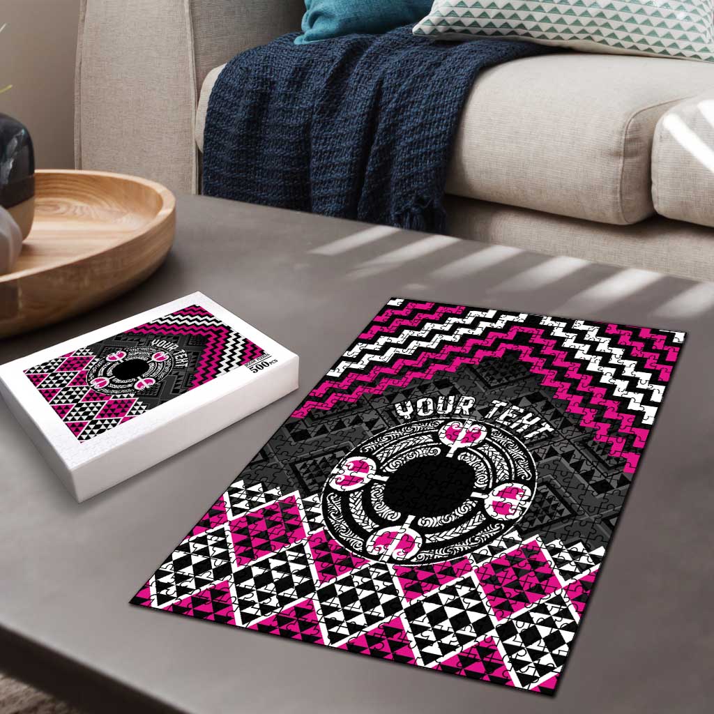 Personalised Aotearoa Niho Taniwha Motif Puzzle Pink Style - Aussie Hoodie