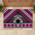 Personalised Aotearoa Niho Taniwha Motif Rubber Doormat Pink Style