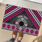 Personalised Aotearoa Niho Taniwha Motif Rubber Doormat Pink Style