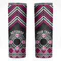 Personalised Aotearoa Niho Taniwha Motif Skinny Tumbler Pink Style