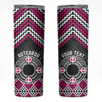 Personalised Aotearoa Niho Taniwha Motif Skinny Tumbler Pink Style
