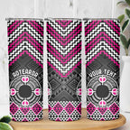 Personalised Aotearoa Niho Taniwha Motif Skinny Tumbler Pink Style