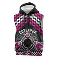 Personalised Aotearoa Niho Taniwha Motif Sleeveless Hoodie Pink Style - Aussie Hoodie
