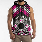 Personalised Aotearoa Niho Taniwha Motif Sleeveless Hoodie Pink Style - Aussie Hoodie