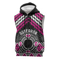 Personalised Aotearoa Niho Taniwha Motif Sleeveless Zip Hoodie Pink Style LT9