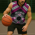 Personalised Aotearoa Niho Taniwha Motif Sleeveless Zip Hoodie Pink Style LT9