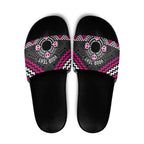 Personalised Aotearoa Niho Taniwha Motif Slide Sandals Pink Style - Aussie Hoodie
