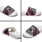 Personalised Aotearoa Niho Taniwha Motif Slide Sandals Pink Style - Aussie Hoodie