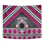 Personalised Aotearoa Niho Taniwha Motif Tapestry Pink Style