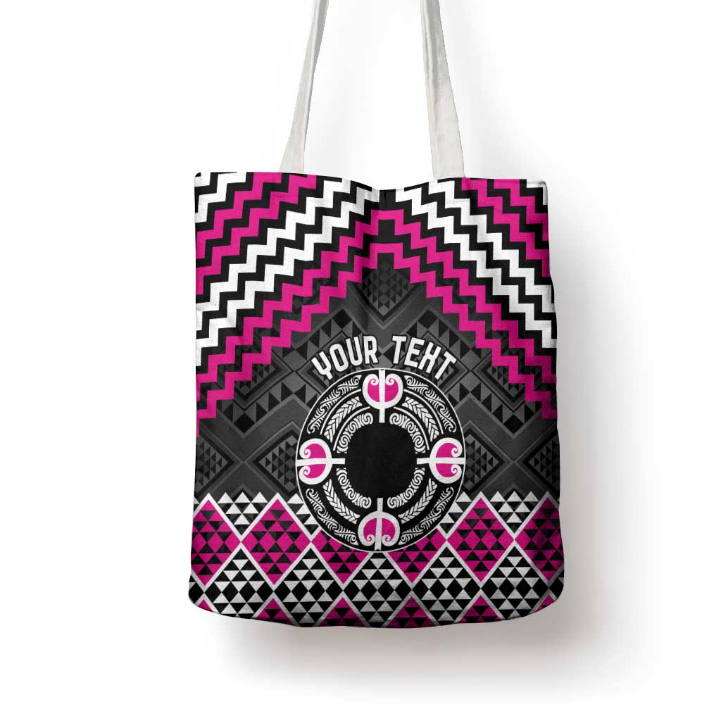 Personalised Aotearoa Niho Taniwha Motif Tote Bag Pink Style - Aussie Hoodie