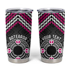 Personalised Aotearoa Niho Taniwha Motif Tumbler Cup Pink Style