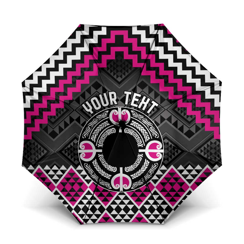 Personalised Aotearoa Niho Taniwha Motif Umbrella Pink Style - Aussie Hoodie