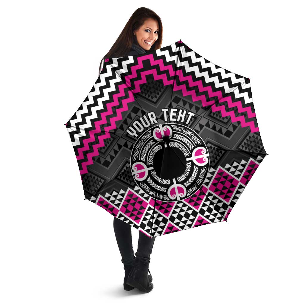 Personalised Aotearoa Niho Taniwha Motif Umbrella Pink Style - Aussie Hoodie