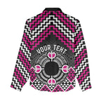 Personalised Aotearoa Niho Taniwha Motif Women Casual Shirt Pink Style