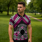 Personalised Aotearoa Niho Taniwha Motif Zipper Polo Shirt Pink Style - Aussie Hoodie