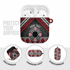 Personalised Aotearoa Niho Taniwha Motif AirPods Case Red Style - Aussie Hoodie