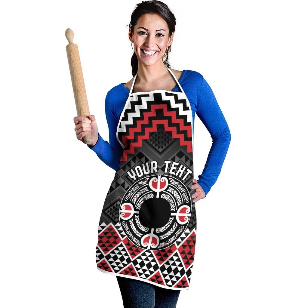 Personalised Aotearoa Niho Taniwha Motif Apron Red Style - Aussie Hoodie