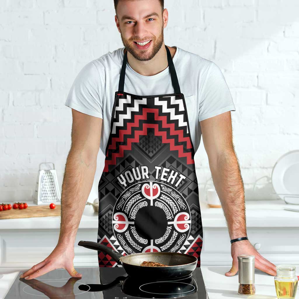 Personalised Aotearoa Niho Taniwha Motif Apron Red Style - Aussie Hoodie