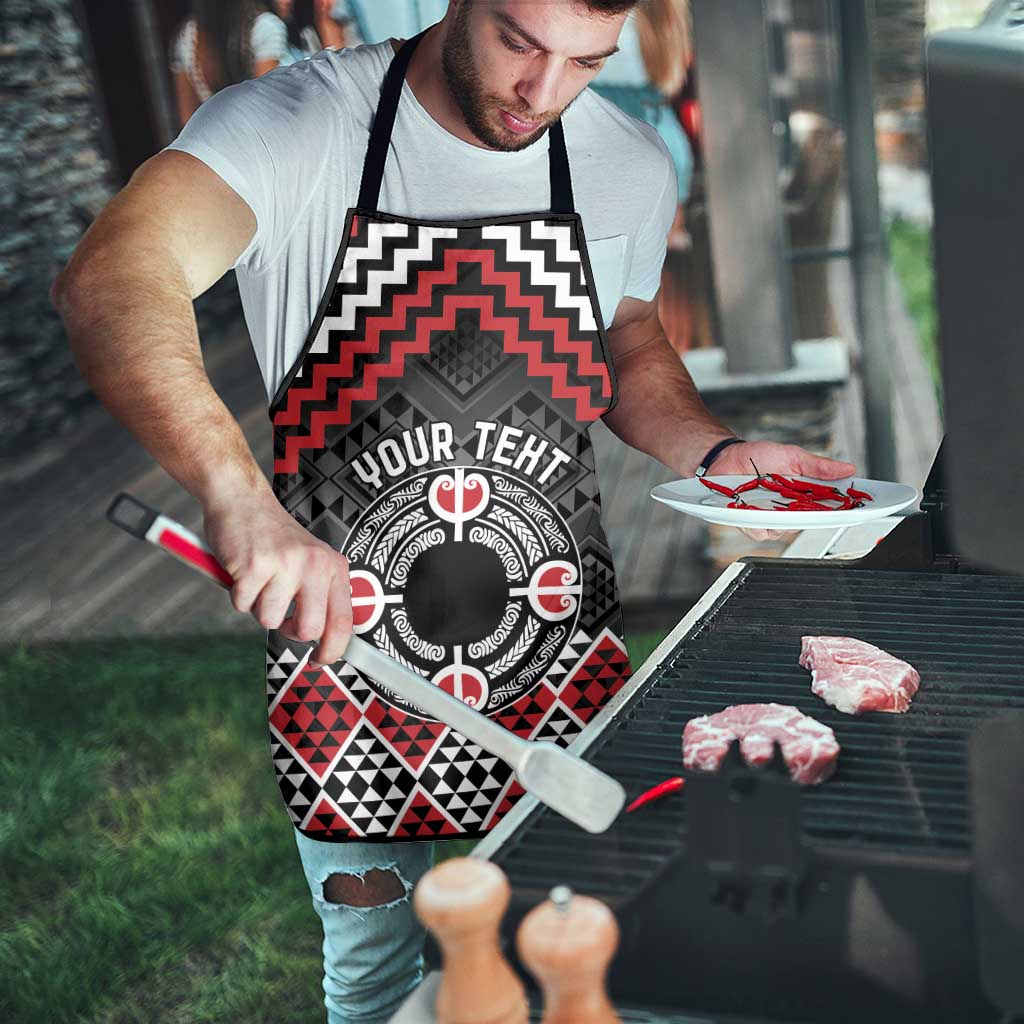 Personalised Aotearoa Niho Taniwha Motif Apron Red Style - Aussie Hoodie
