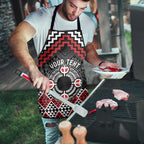 Personalised Aotearoa Niho Taniwha Motif Apron Red Style - Aussie Hoodie