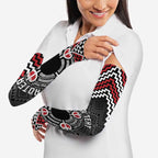 Personalised Aotearoa Niho Taniwha Motif Arm Sleeves Red Style - Aussie Hoodie