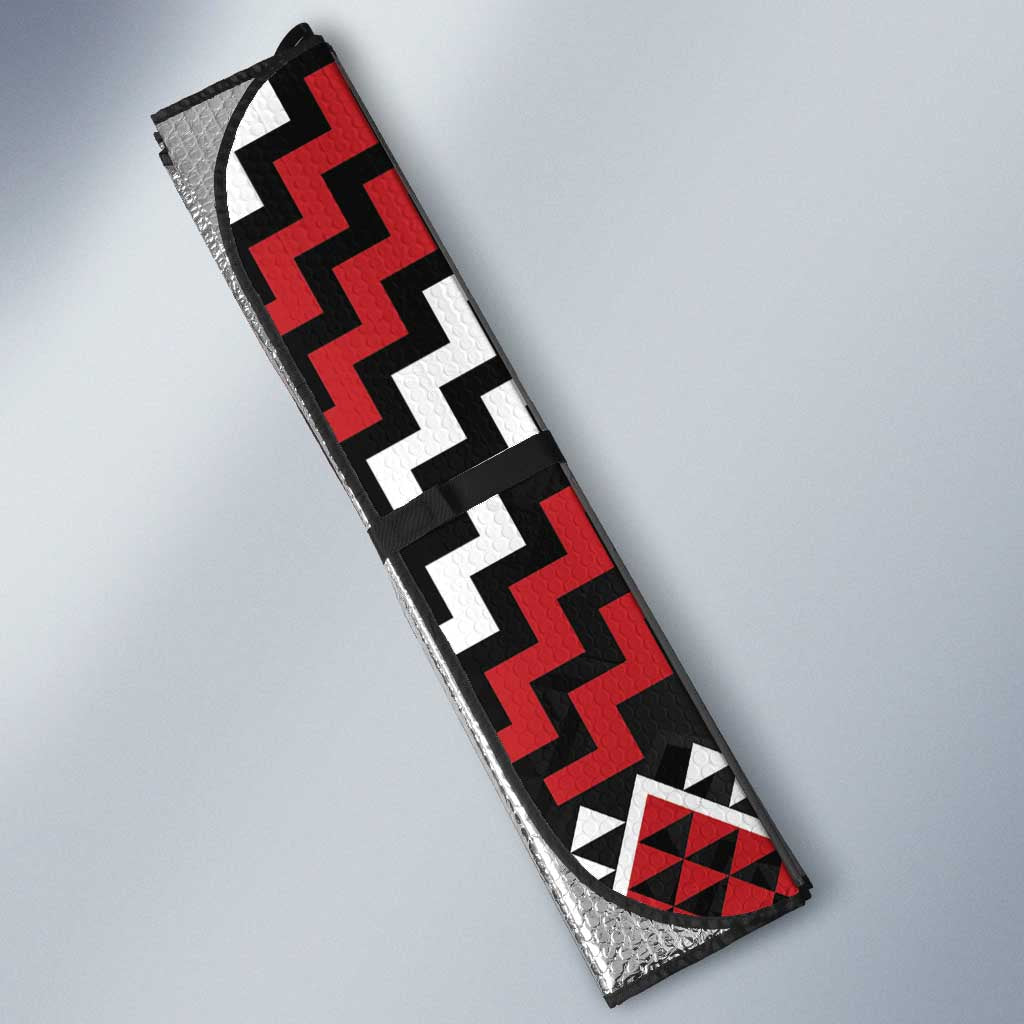 Personalised Aotearoa Niho Taniwha Motif Auto Sun Shade Red Style - Aussie Hoodie