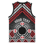 Personalised Aotearoa Niho Taniwha Motif Basketball Jersey Red Style - Aussie Hoodie