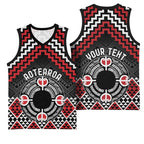 Personalised Aotearoa Niho Taniwha Motif Basketball Jersey Red Style - Aussie Hoodie
