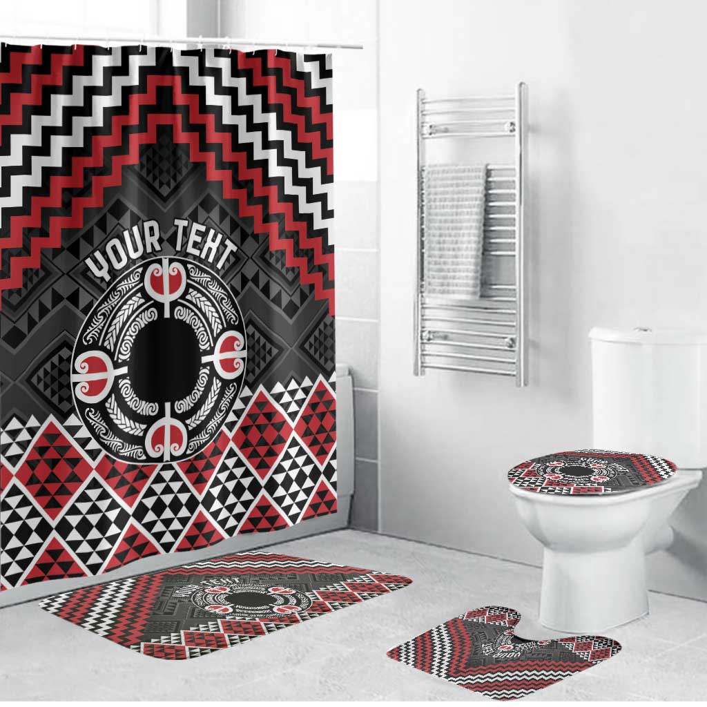 Personalised Aotearoa Niho Taniwha Motif Bathroom Set Red Style - Aussie Hoodie