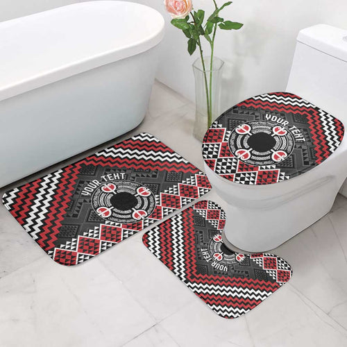 Personalised Aotearoa Niho Taniwha Motif Bathroom Set Red Style - Aussie Hoodie