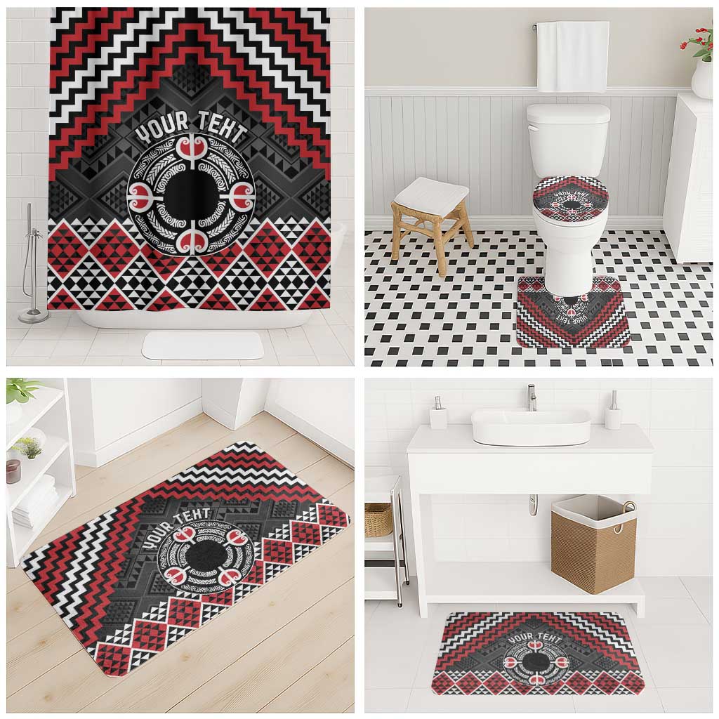 Personalised Aotearoa Niho Taniwha Motif Bathroom Set Red Style - Aussie Hoodie