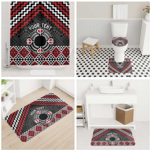 Personalised Aotearoa Niho Taniwha Motif Bathroom Set Red Style - Aussie Hoodie