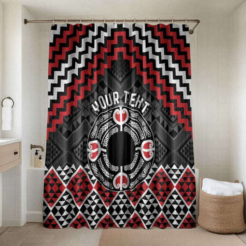 Personalised Aotearoa Niho Taniwha Motif Bathroom Set Red Style - Aussie Hoodie