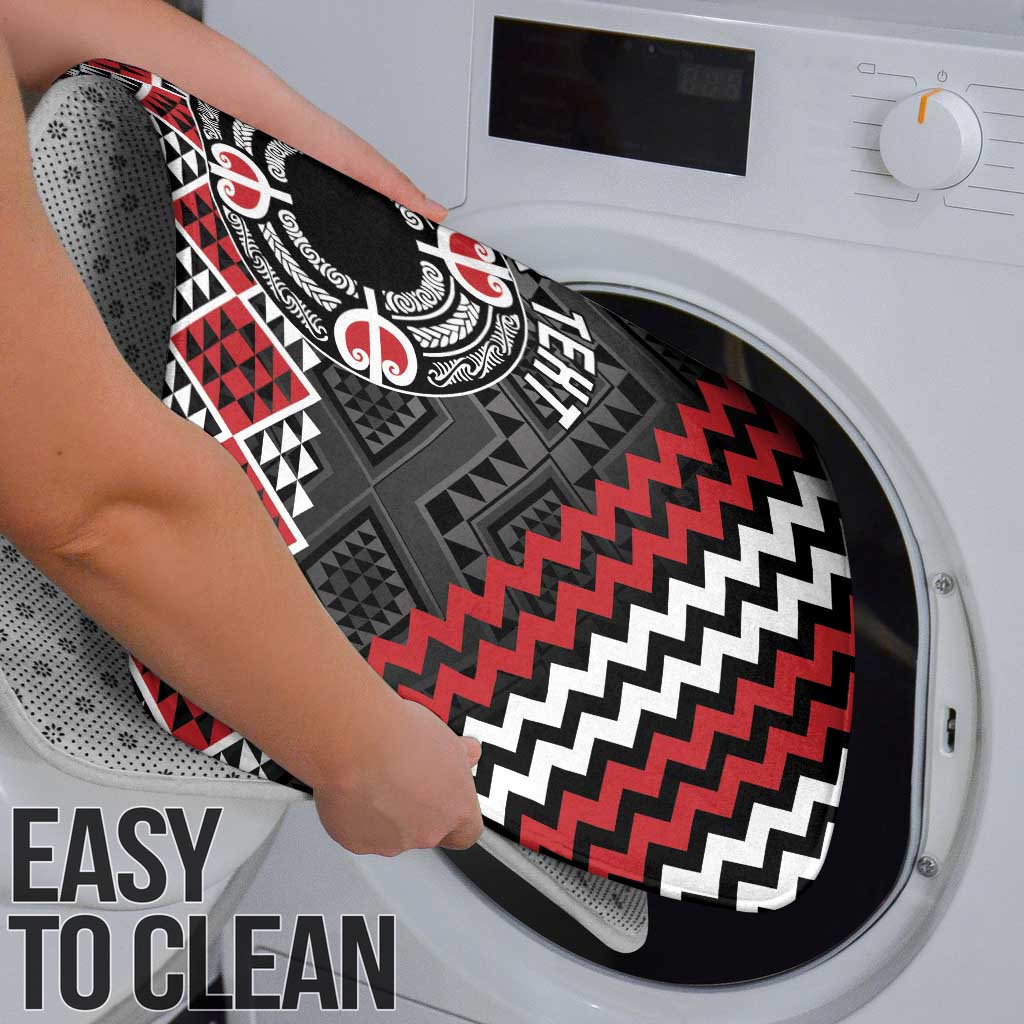 Personalised Aotearoa Niho Taniwha Motif Bathroom Set Red Style - Aussie Hoodie