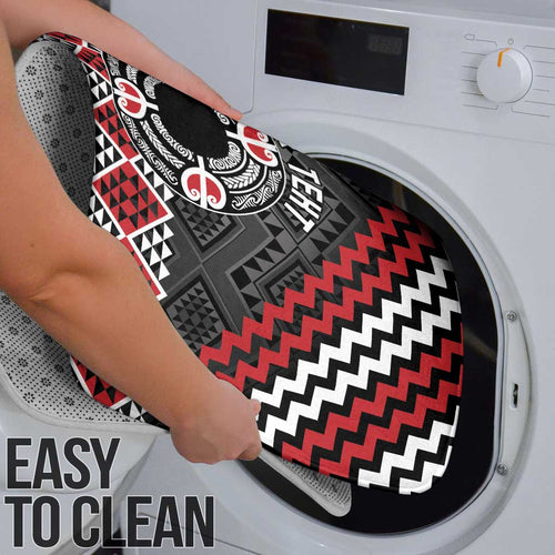 Personalised Aotearoa Niho Taniwha Motif Bathroom Set Red Style - Aussie Hoodie