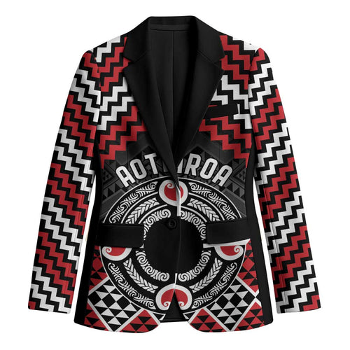 Personalised Aotearoa Niho Taniwha Motif Blazer Red Style - Aussie Hoodie