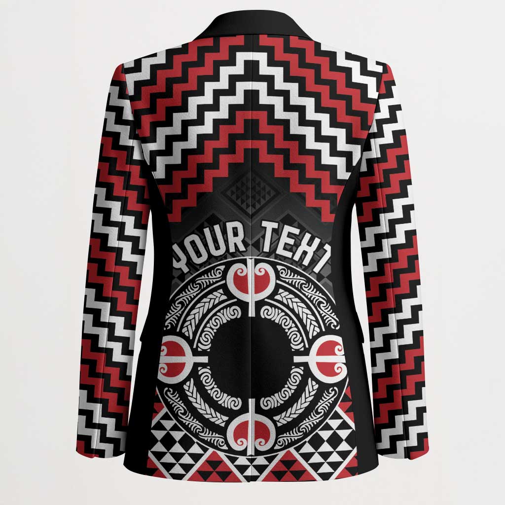 Personalised Aotearoa Niho Taniwha Motif Blazer Red Style - Aussie Hoodie