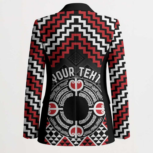 Personalised Aotearoa Niho Taniwha Motif Blazer Red Style - Aussie Hoodie