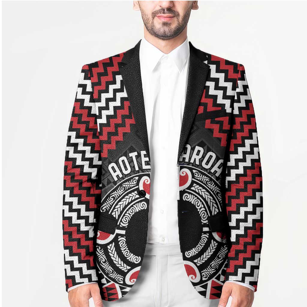 Personalised Aotearoa Niho Taniwha Motif Blazer Red Style - Aussie Hoodie