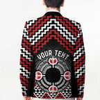 Personalised Aotearoa Niho Taniwha Motif Blazer Red Style - Aussie Hoodie
