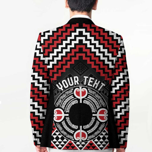 Personalised Aotearoa Niho Taniwha Motif Blazer Red Style - Aussie Hoodie