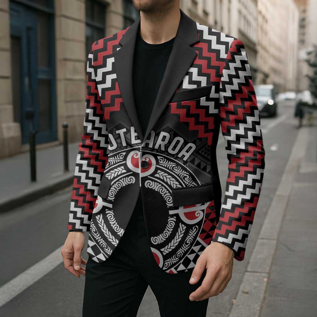 Personalised Aotearoa Niho Taniwha Motif Blazer Red Style - Aussie Hoodie