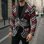Personalised Aotearoa Niho Taniwha Motif Blazer Red Style - Aussie Hoodie