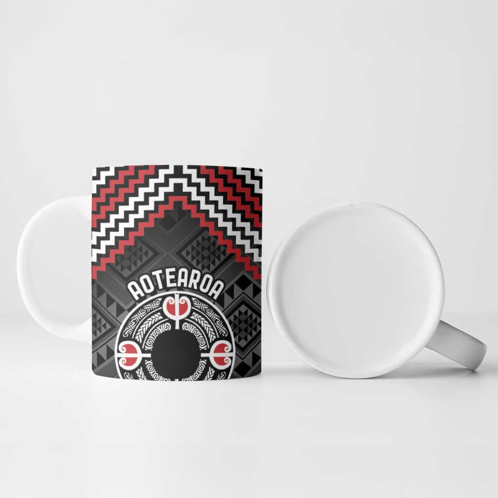 Personalised Aotearoa Niho Taniwha Motif Ceramic Mug Red Style - Aussie Hoodie