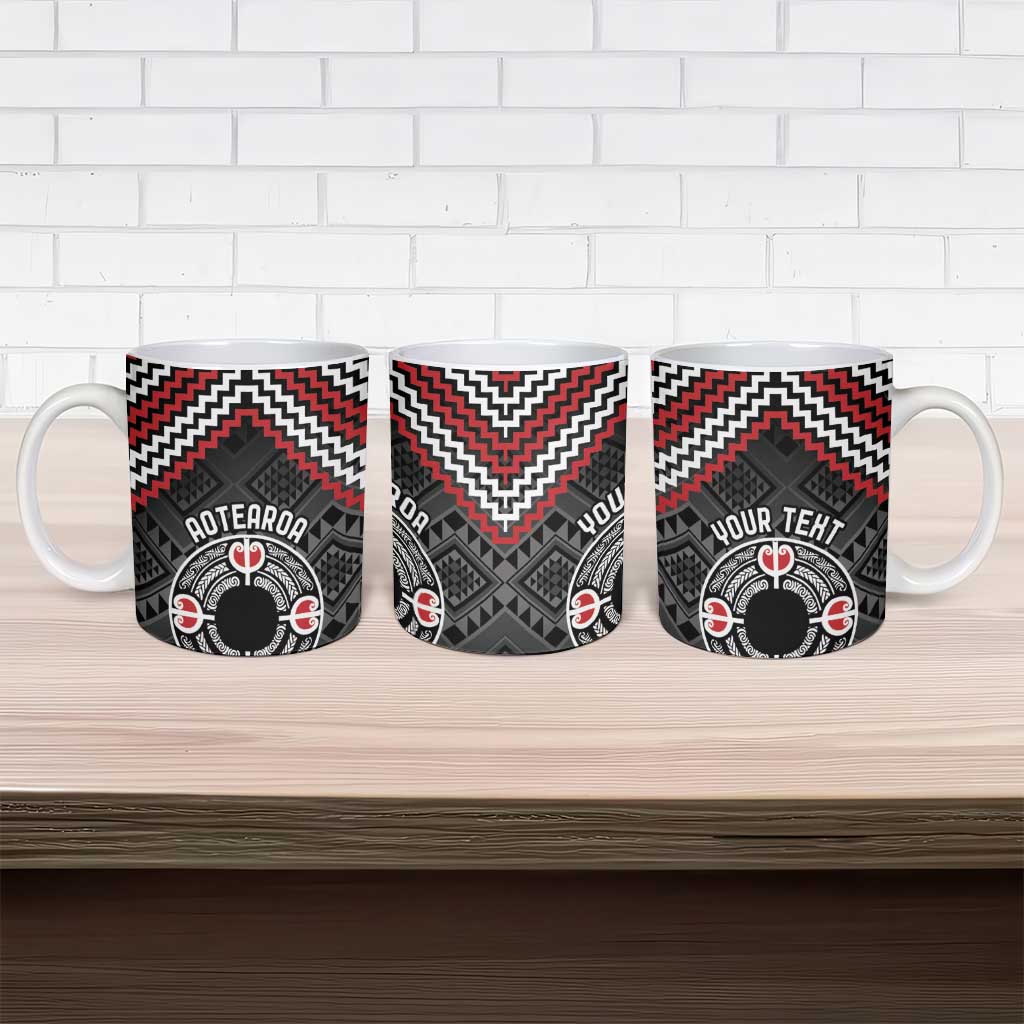 Personalised Aotearoa Niho Taniwha Motif Ceramic Mug Red Style - Aussie Hoodie