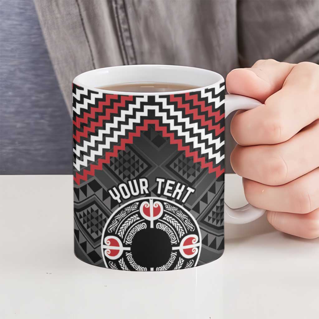 Personalised Aotearoa Niho Taniwha Motif Ceramic Mug Red Style - Aussie Hoodie