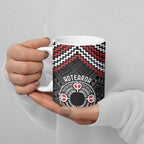 Personalised Aotearoa Niho Taniwha Motif Ceramic Mug Red Style - Aussie Hoodie