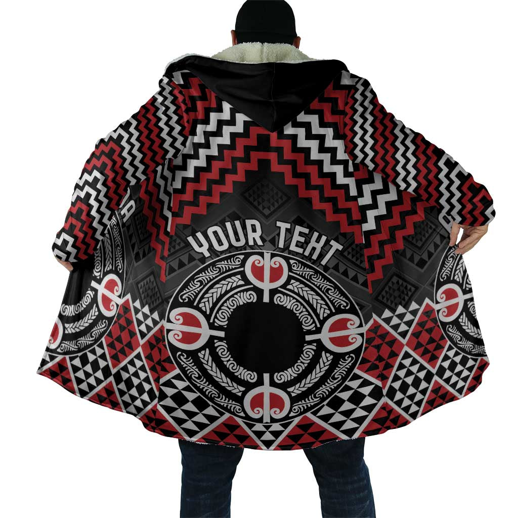 Personalised Aotearoa Niho Taniwha Motif Cloak Red Style - Aussie Hoodie